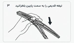 چرخاندن تیغه  قدیمی برای جداسازی برف پاک کن